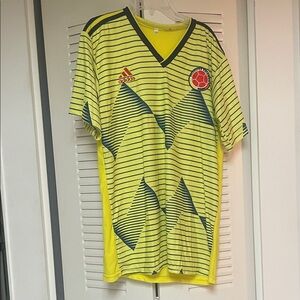 Adidas Colombia men’s Soccer Jersey, yellow and navy